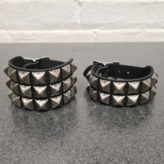 Vintage Studded Leather Bracelet: Punk Goth Rock Cuff - Etsy