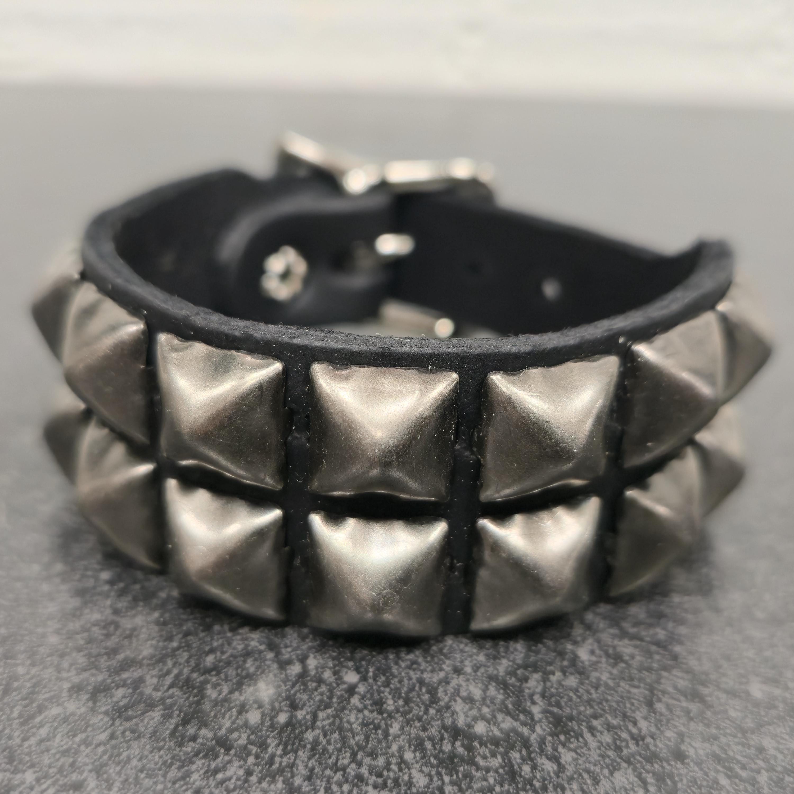 Vintage Studded Leather Bracelet: Punk Goth Rock Cuff - Etsy