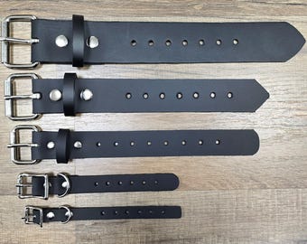Set van 2 leren riemverlenger: choker, kraag, kiltverlenging (3-8")