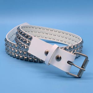 White Stud Belt - Etsy