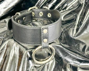 O-ring bondage kraag veganistisch lederen tule punk gothic cosplay ring choker
