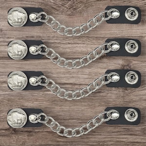 Buffalo Nickel Vest Extenders - Leather Biker Vest, Jacket Accessory - USA Handmade
