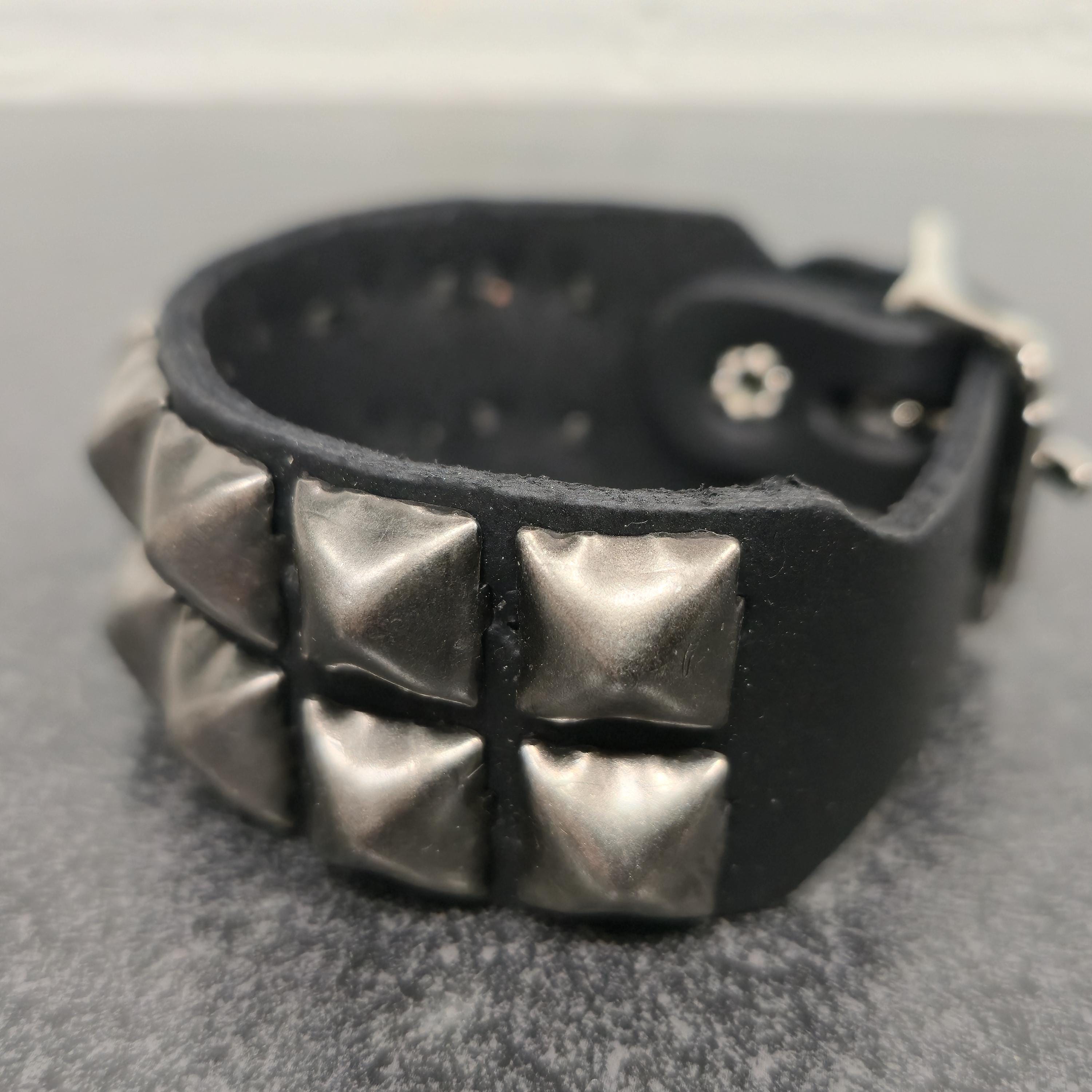 Vintage Studded Leather Bracelet: Punk Goth Rock Cuff - Etsy