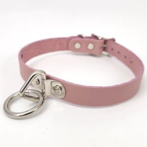 Genuine 100% Italian Leather Bondage Fashion  3/4&quot; Wide Choker Collar Buckle & D Ring – Handmade in USA
