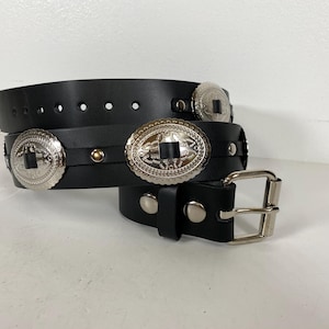 Steel Pyramid Vegan Leather Belt: Punk Goth Western Style