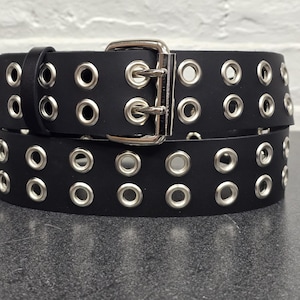 Military Grade Leather Grommet Belt: USA Made Punk Rock Belt