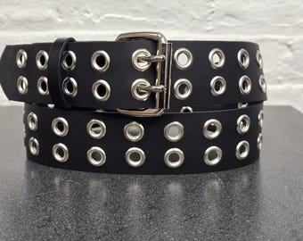 Black Leather Studded/concho Weston Belt - Etsy