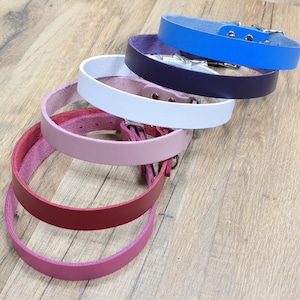 Genuine 100% Italian Leather Plain 3/4&quot; Wide Choker Collar Buckle & D Ring – Handmade in USA