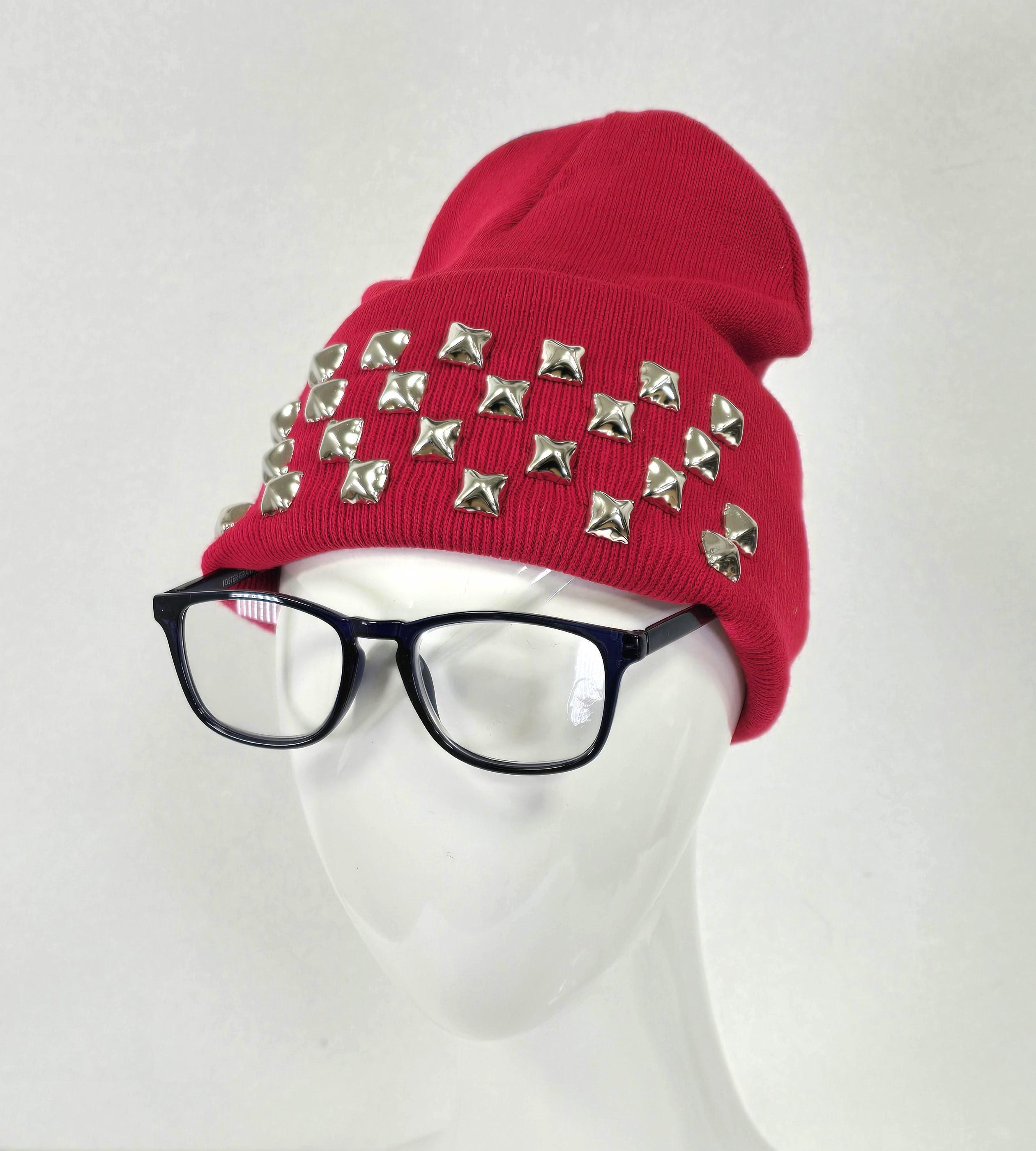 Studded Beanie: Goth Punk Metal Pyramid Rivets - Etsy