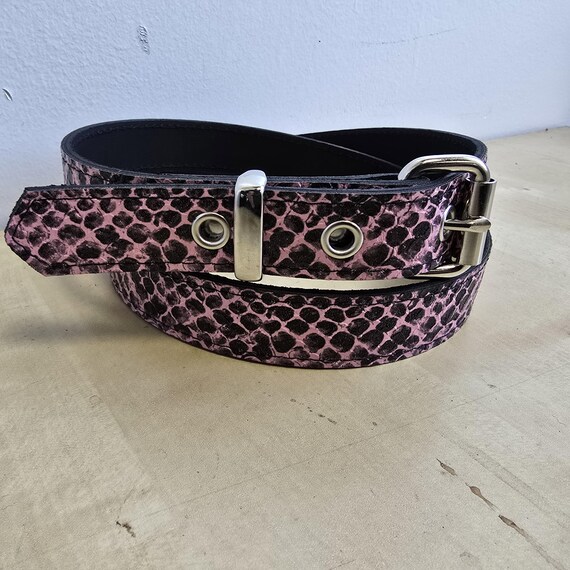 Snakeskin Embossed Vegan Leather Multicolored Belt s-l400.jpg main image 3