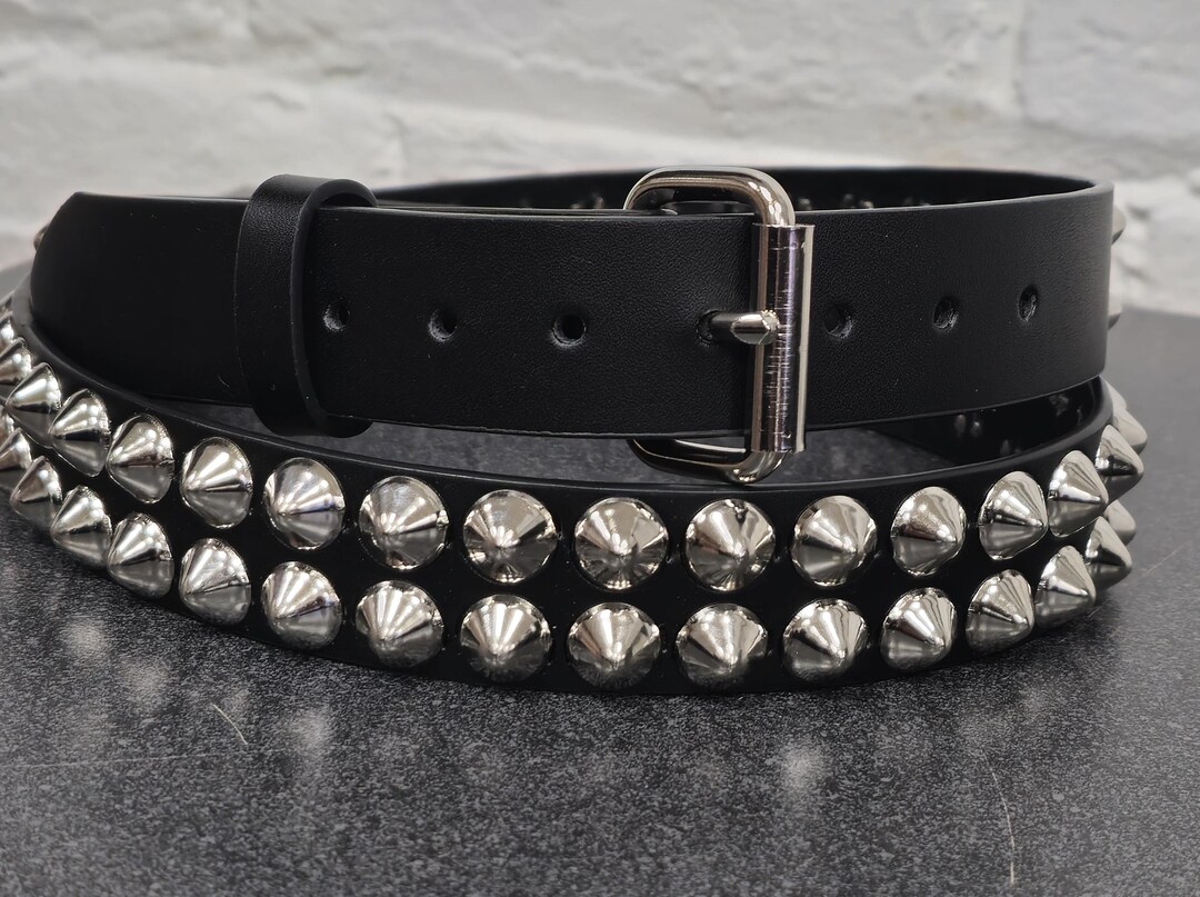 Gotico Eyelet Punk Borchiato 100%In Vera Pelle Avvolgere Intorno