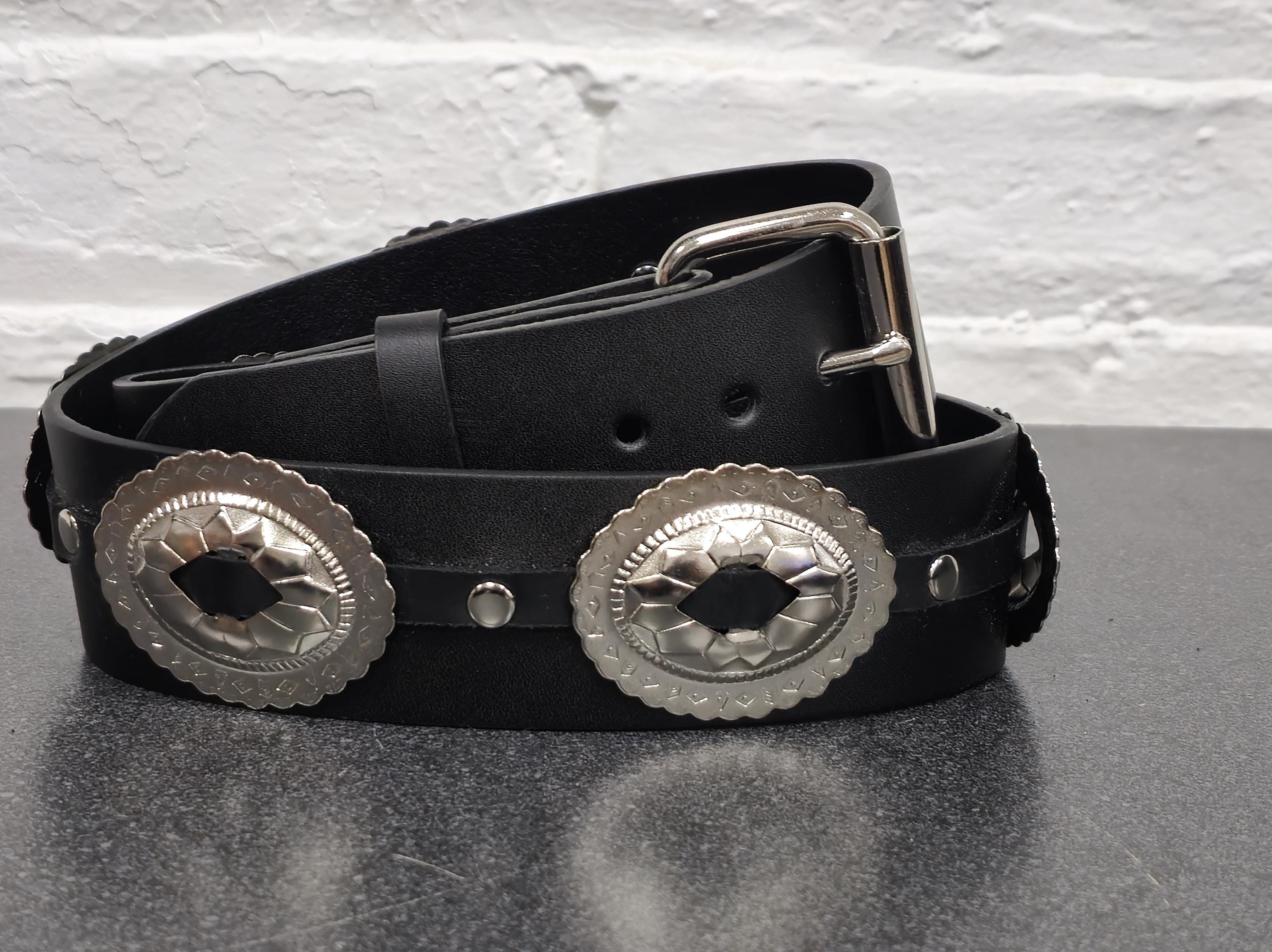 VTG Gold Western Statement Belt Silver Concho Thunderbird Studded ‎ S M The Concho Belt - Gold main image 2