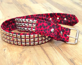 国内で当店のみ Dekayed - Leopard Fur Belts 3色展開 Axesoria Faux Fur Leopard Print Belt in Blue at Amazon