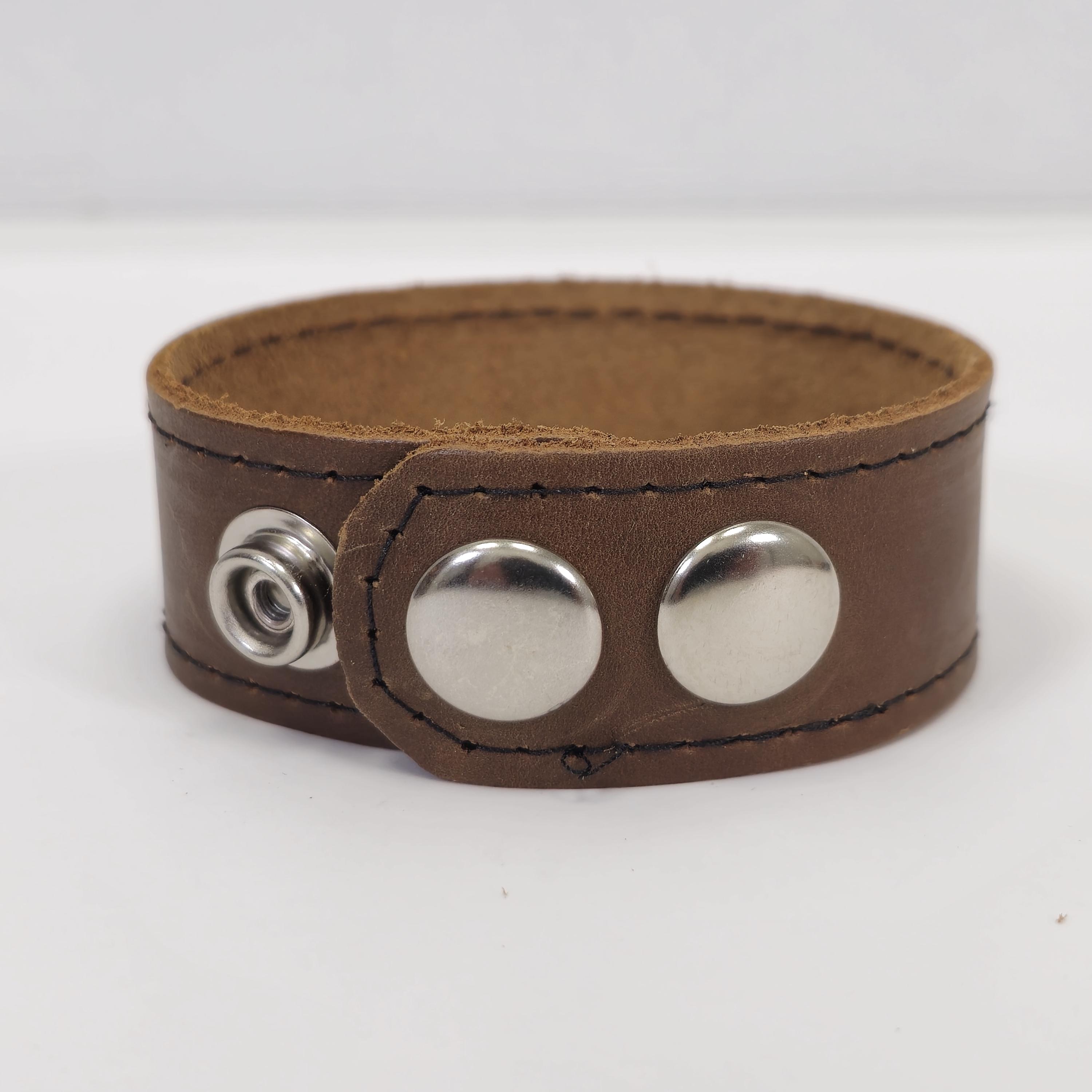 Cherishthelabel Genuine Crazy Horse Leather Bracelet – Adjustable Cuff With Zinc Alloy Buckles, Handmade Unisex Punk Style Wristband For Men & Women