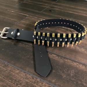 Bullet Gürtel aus echtem Leder Handmade Punk Rock Style HeavyDuty