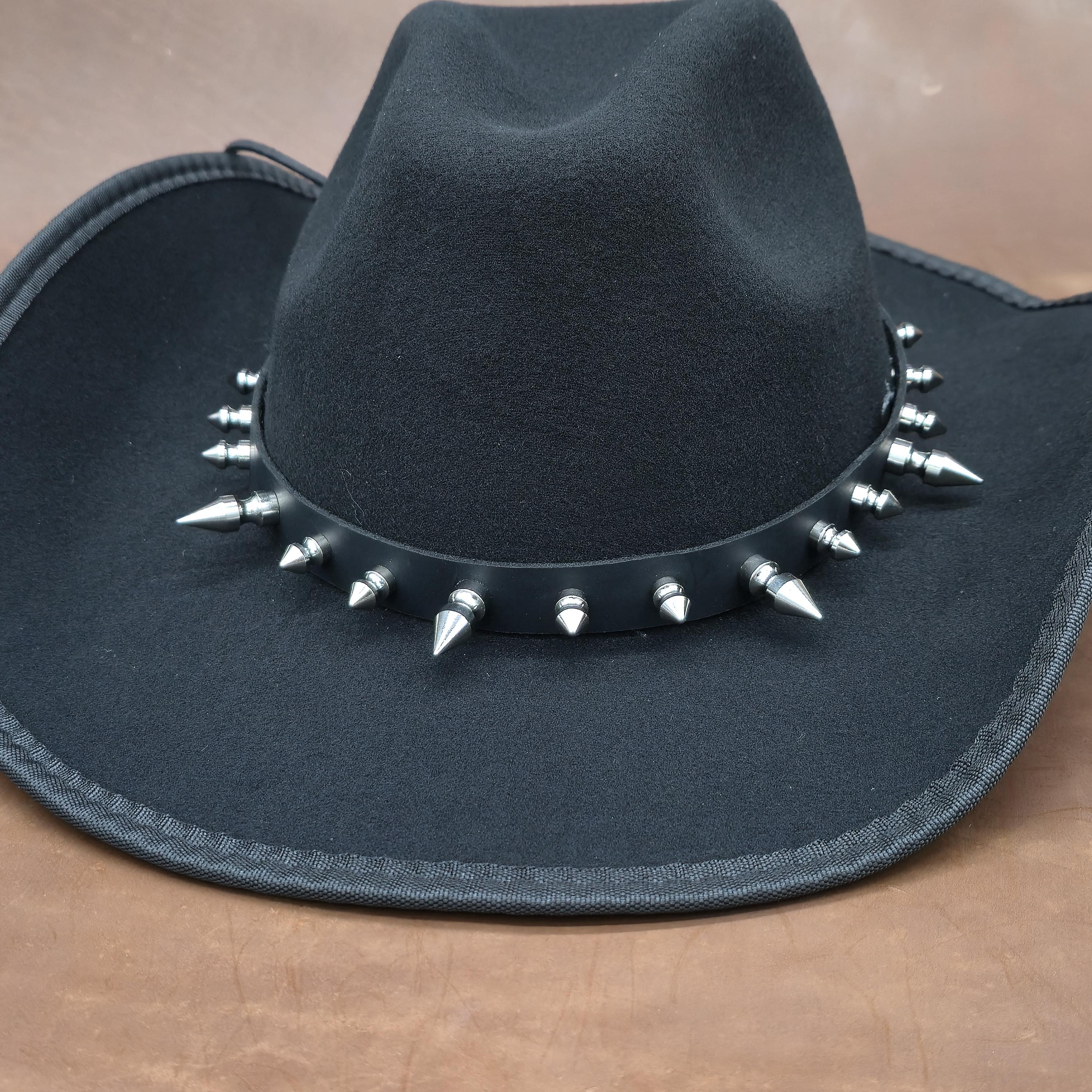 Hat with keyhole leatherette band Bullhide Brown Leather Cowboy Hat | Braided Band Western Hat main image 2