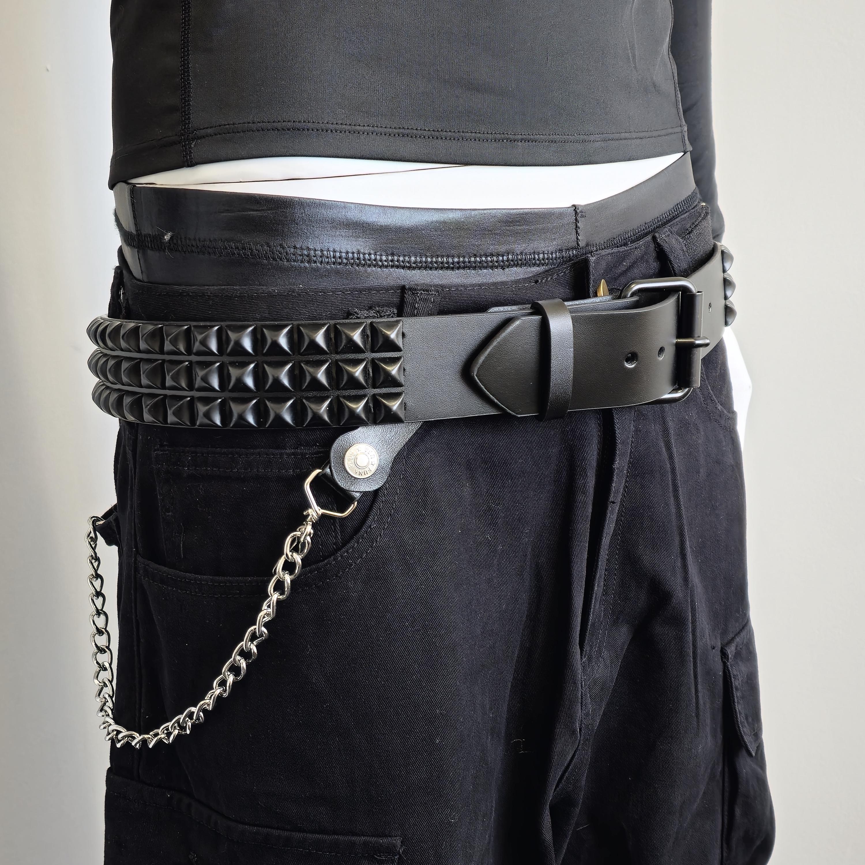 Grande Ceinture Cuir Clouté Noir – Tailles 38/40/42 – Femme – Neuf