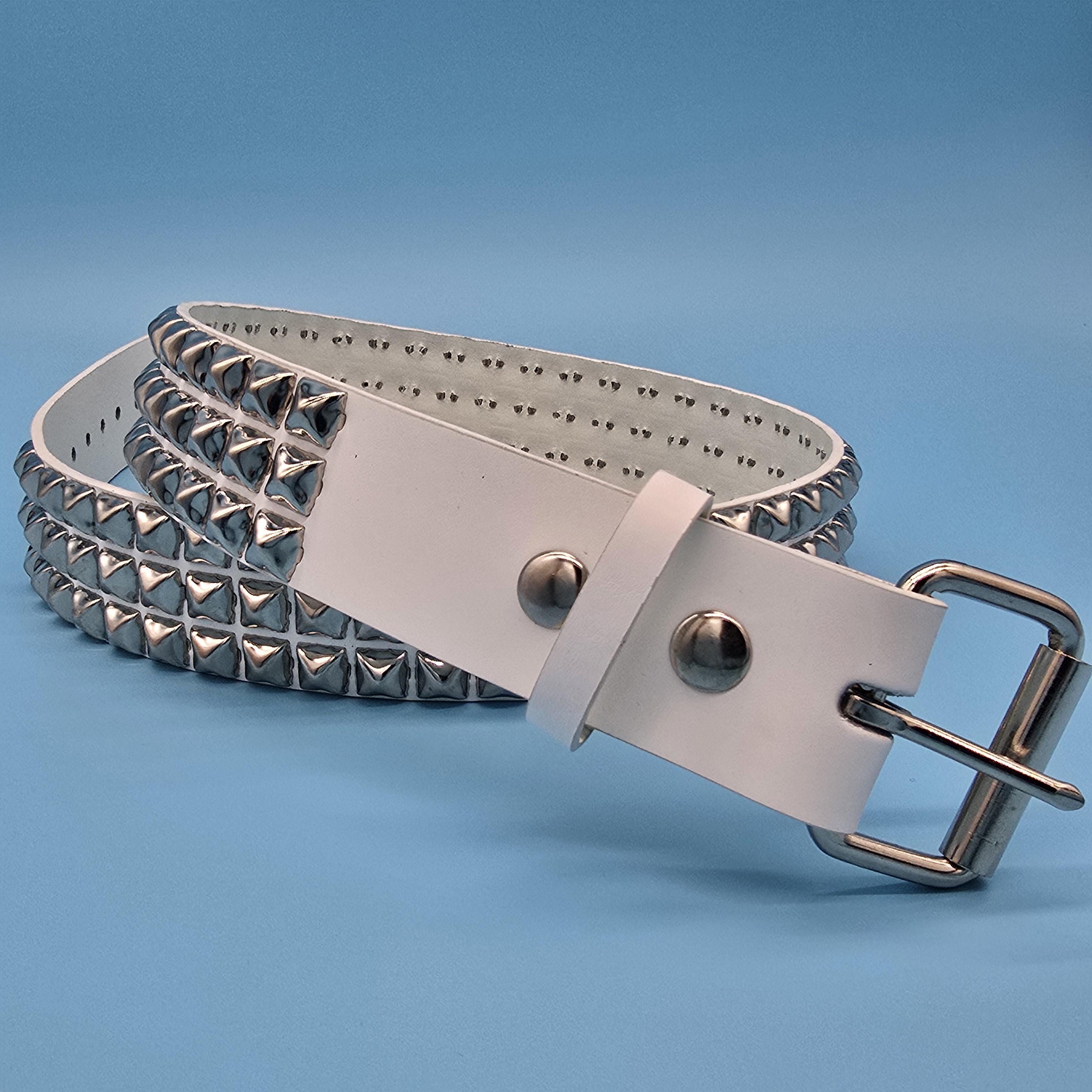 小物 Vintage Real leather studded white belt il_fullxfull.7472395789_f4mf.jpg