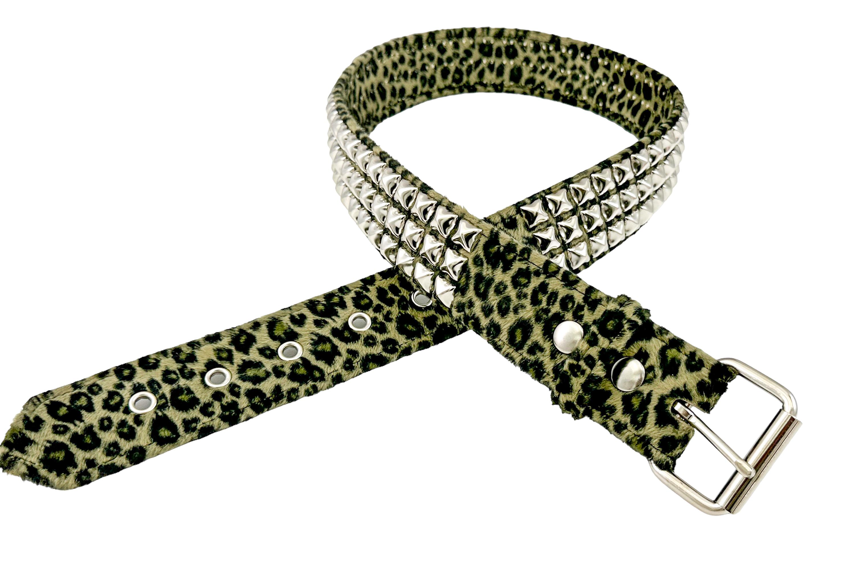 Handmade Leopard Print Pyramid Studded Belt: Punk Goth Style - Etsy