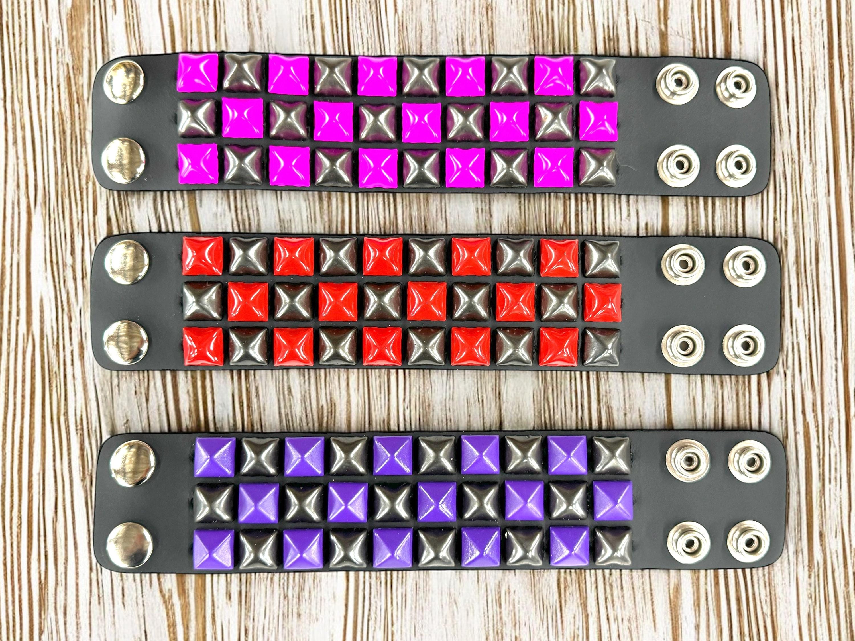 【BLACKPURPLE】Square Cubic Train Bracelet Amazon.com: Dumcondy 6Pcs Halloween PU Leather Bracelet Punk