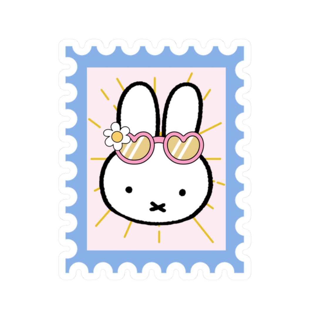 Miffy Rabbit Sticker Miffy Bunny Stamp Sticker: Summer Sunglasses Vinyl Decal - Etsy