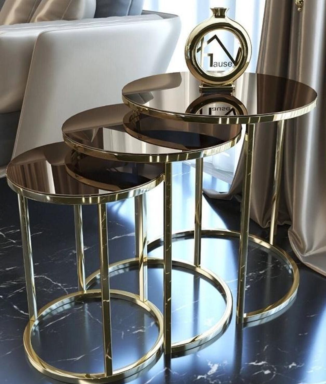 Metal Nesting Table, Nesting Table Set of 3, Coffee Table, Nesting ...