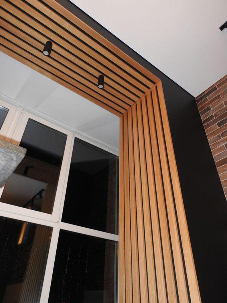 Wooden Slat Wall Panel , Wall Panel Set , Living Room Decor , Wooden