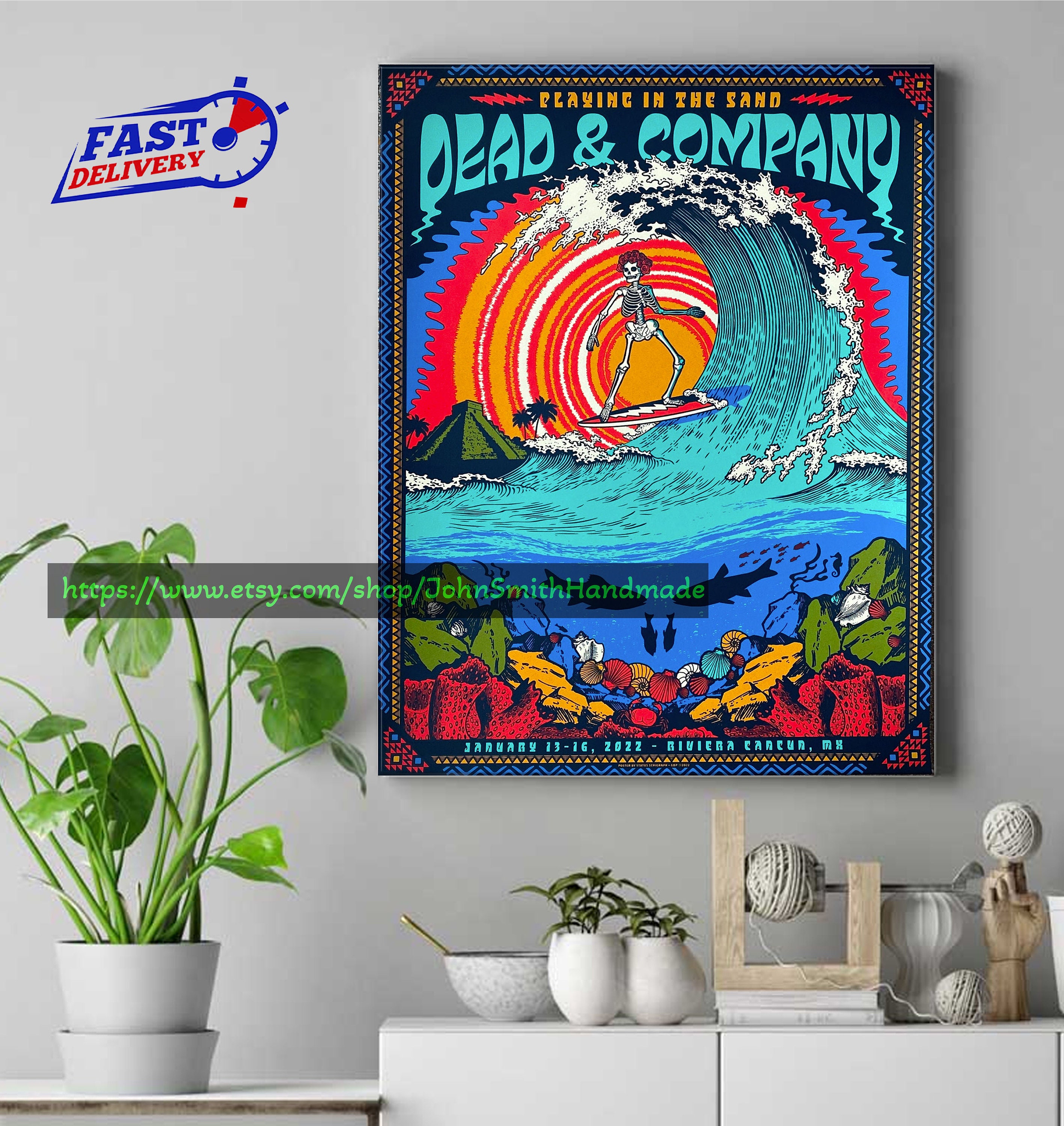 2022 Dead And Company Playing In The Sand Poster Dead And Co Folsom