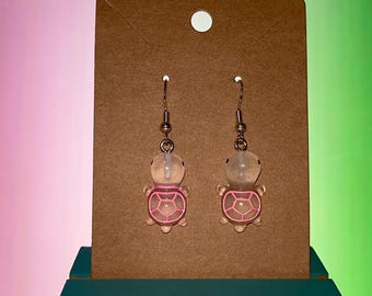 colorful turtle earrings. handmade with 925 silver