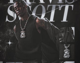 1x Plantilla de retrato editable de Travis Scott para Photoshop (PSD/Descarga digital)