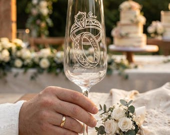 Flûte à champagne personnalisé , en cristallin avec gravure laser, cadeau de mariage ou fiançailles, champagne flutes
