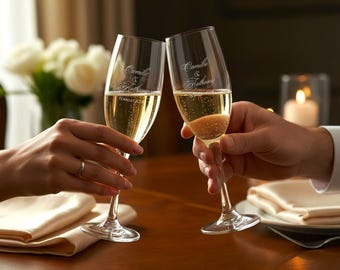 Champagne flutes, Flûtes à champagne personnalisées,  Cadeau de mariage, Flûtes à champagne de mariage