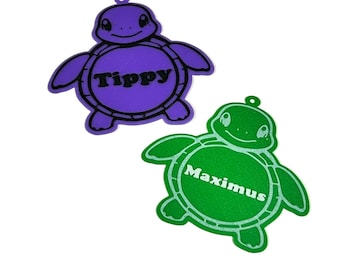 Aangepast naamplaatje schildpadtank – 3D-geprint aquariumnaambord met zuignaphouder