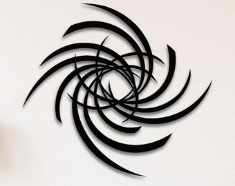 Abstract Spiral Metal Wall Art, Geometric Sculpture