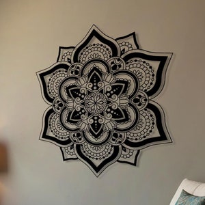 Lotus Flower Mandala Metal Wall Art: 3D Shadow Effect