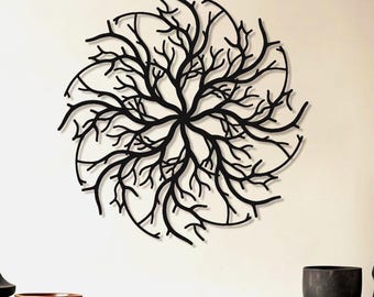 Árbol de la Vida de Metal para Pared, Decoración Abstracta de la Naturaleza