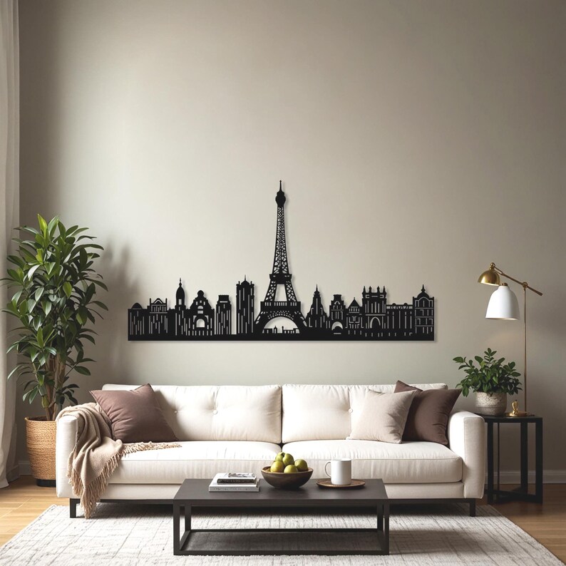 Paris City Skyline Metal Wall Art