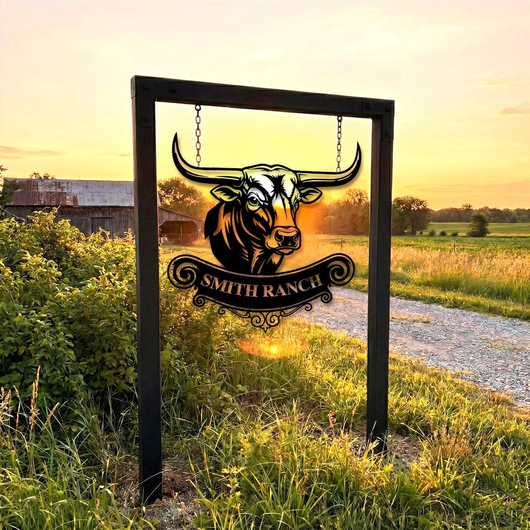 Custom Metal Ranch Sign, Personalized Family Name, Outdoor Decor - Etsy