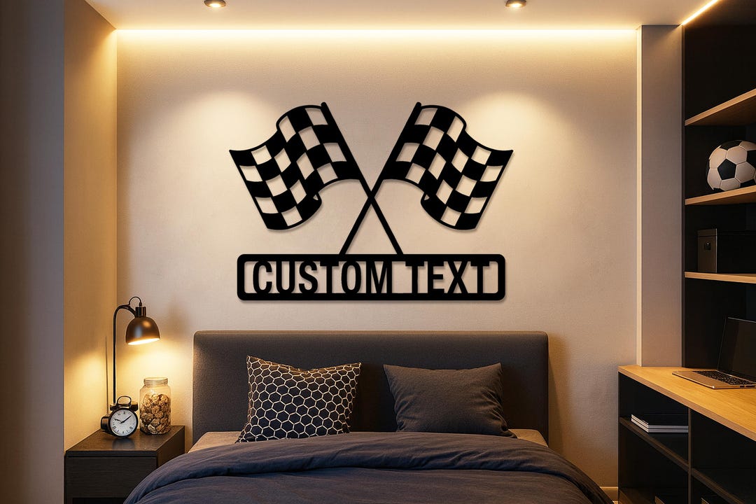 Room Racing Flags Personalized Racing Flag Metal Wall Art, Custom Garage Sign - Etsy
