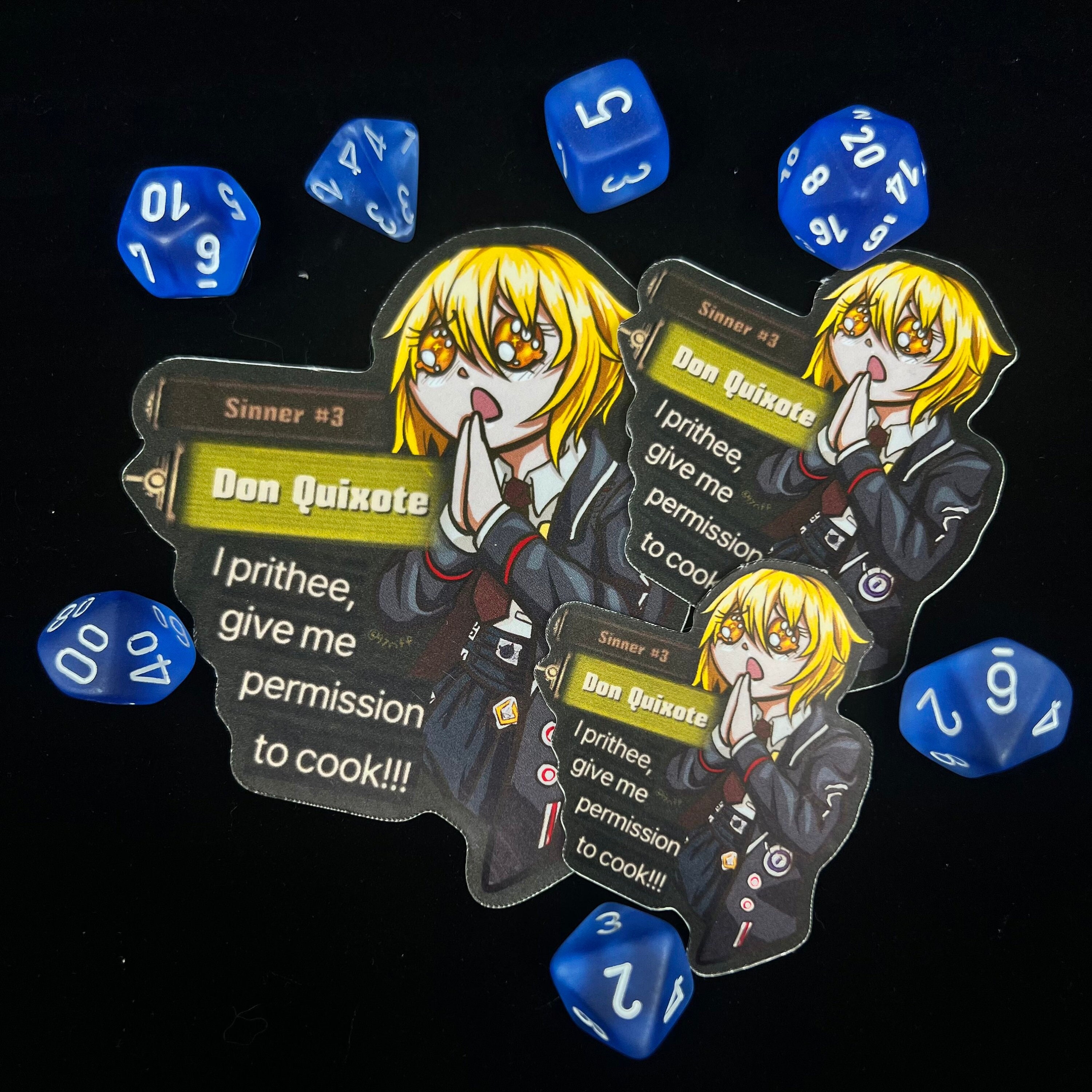 LET ME COOK!!! Don Quixote Vinyl Sticker Limbus Company - Etsy