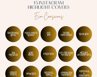 Eco-Conscious Brown Gradient Instagram Highlight Covers: Clean Environment Friendly Lifestyle Social Media Ig Icons (Digital Download)