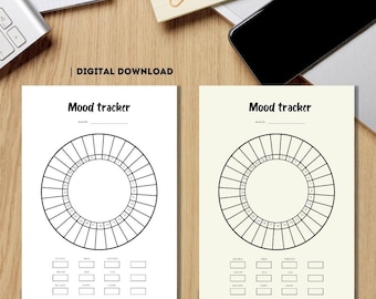A4 Mood Tracker Printable | Minimalist Mental Health Tracker | Instant Download