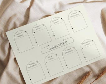 Minimalistic Vision Board Printable | Goal Planner for 2025 | Manifestation & Goal Setting | Digital Download