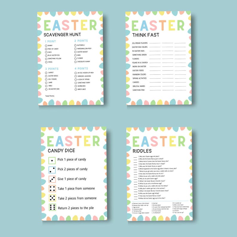 Ultimate Easter Games Bundle – 20 Fun Printable Games for Family ...