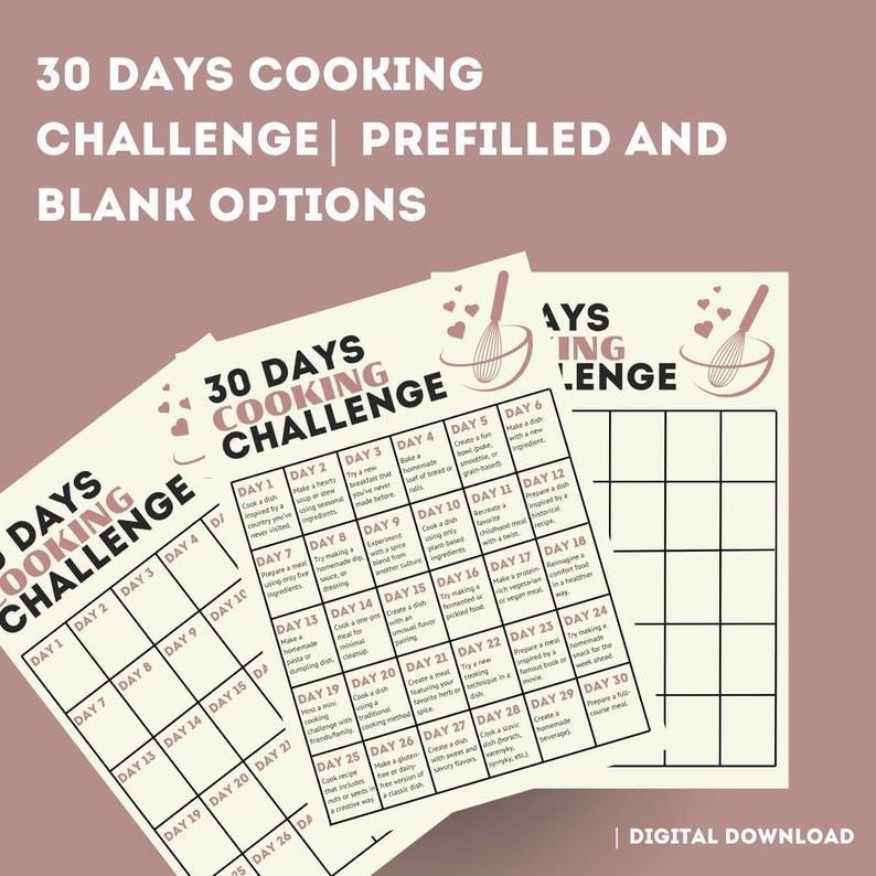 30-day Cooking Challenge – Try New Recipes & Cooking Techniques! | A4 ...