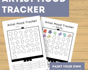 Monthly Emotions Worksheet - Artistic Mood Tracker for Mindful Reflection
