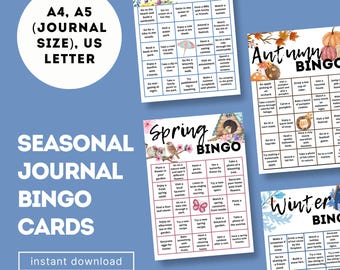 Seasonal Bingo & Journal Pages Bundle: Fun Activity Printable (A4, US Letter, A5) (Digital Download)