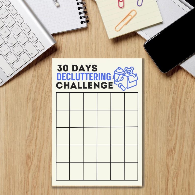 30 Days Decluttering Challenge Printable | Minimalist Organization ...