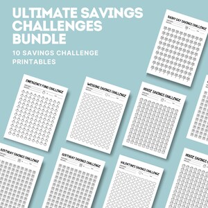 Paquete Desafíos de Ahorro Definitivos: ¡Ahorra para cada ocasión! / A4, Carta EE. UU., A5 / Descarga instantánea