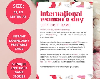 Fun & Engaging International Women's Day Left Right Game! | A4, US Letter, A5 | Instant Download
